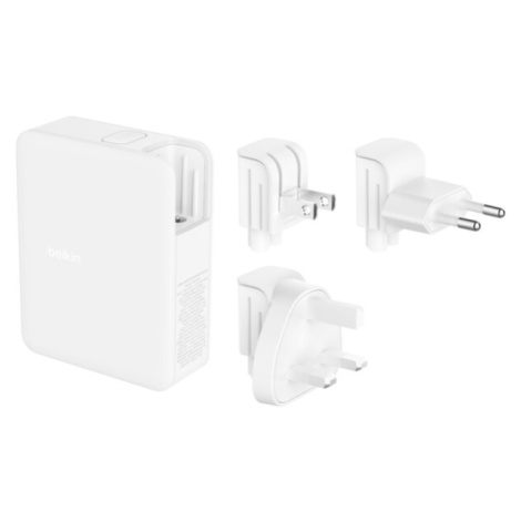 Belkin 140W 4-portová USB-C Power Delivery GaN PPS nabíječka s UK, EU, US) adaptéry, bílá