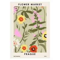 Ilustrace Flower Market Prague, NKTN, 30 × 40 cm