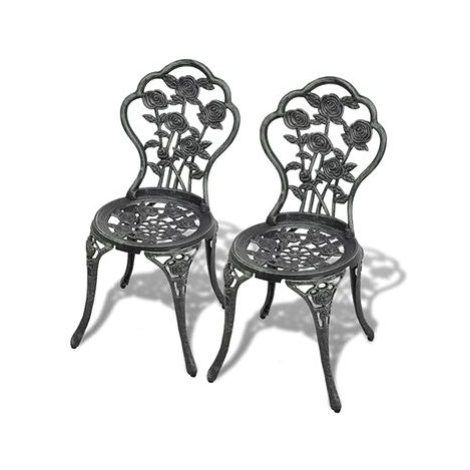 SHUMEE Židle zahradní, litý hliník - 2ks v balení, zelené 43175
