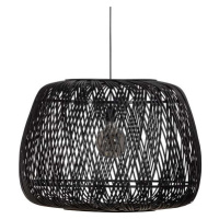Černá závěsná lampa z bambusu WOOOD Moza, ø 70 cm