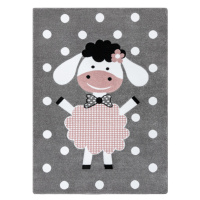 Dětský kusový koberec Petit Dolly sheep grey 140x190 cm