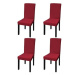 Hladké strečové potahy na židle 4 ks bordó