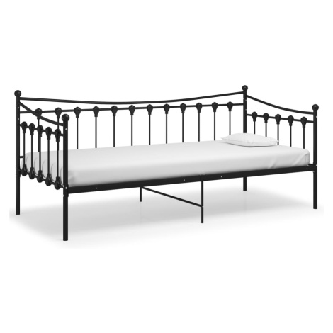 vidaXL Rám rozkládací postele černý kovový 90 x 200 cm