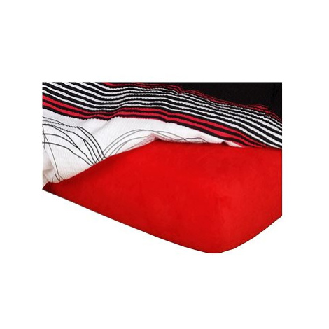 Dadka Jersey prostěradlo červená 90×200×18 cm