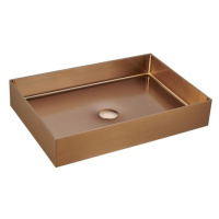 Umyvadlo na desku v barvě rose gold SAT Aurum 55x38 cm bez přepadu SATAUR5538BRG