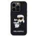 Karl Lagerfeld 3D Rubber Karl and Choupette kryt iPhone 14 Pro černý