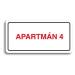 Accept Piktogram "APARTMÁN 4" (160 × 80 mm) (bílá tabulka - barevný tisk)