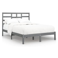 Rám postele šedý masivní dřevo 120 × 200 cm, 3105792