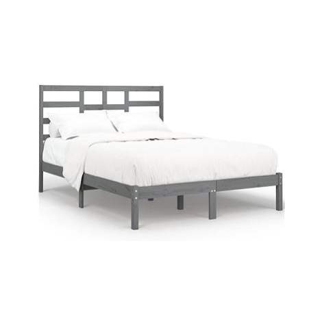 Rám postele šedý masivní dřevo 120 × 200 cm, 3105792 SHUMEE