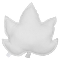Cotton & Sweets Lněný polštář javorový list světle šedá 43x43 cm