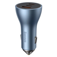 Nabíječka do auta Baseus Golden Contactor Pro car charger, 2x USB-C, 1x USB, 65W (blue)