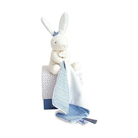 Doudou et Compagnie Plyšový zajačik na maznanie Bunny Sailor Perlidoudou modrý 10 cm v darčekovo