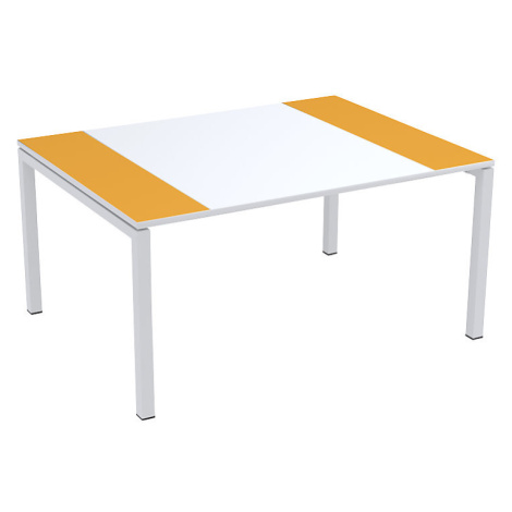 Paperflow Konferenční stůl easyDesk®, v x š x h 750 x 1500 x 1160 mm, bílá/oranžová