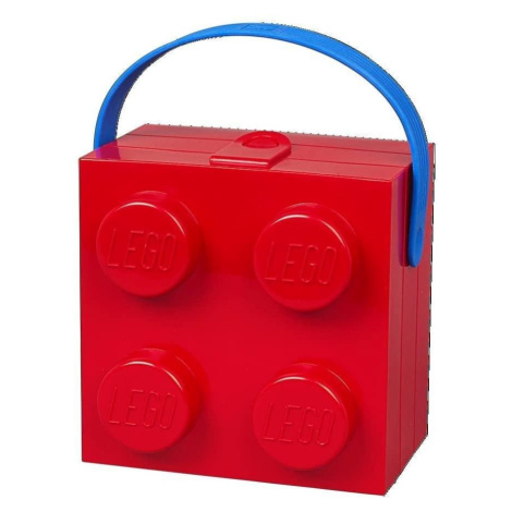 Svačinový box LEGO s rukojetí - červený