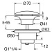 GSI umyvadlová výpust 5/4“, neuzavíratelná, tl.5-65 mm, keramická krytka, černá mat