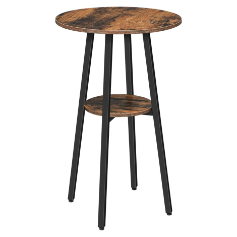 Kulatý barový stůl Vasagle Obri 55 cm hnědý/černý