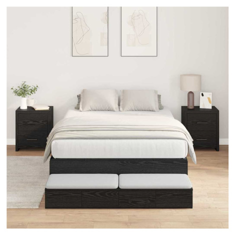 vidaXL Rám postele s úložným prostorem se zásuvkou Černý dub 120 cm