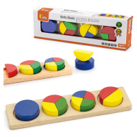 Viga Toys Dřevěné puzzle Viga Montessori Matematické bloky Zlomky