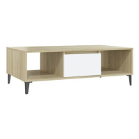 SHUMEE Konferenční stolek bílý a dub sonoma 103,5 × 60 × 35 cm dřevotříska, 806027