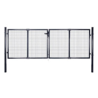 Zahradní plotová brána z pozinkované oceli 289 × 75 cm šedá