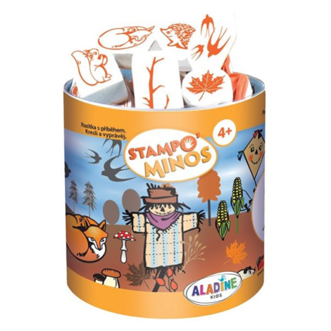 Dětská razítka s příběhem Aladine Stampo MINOS,  41 ks - Podzim