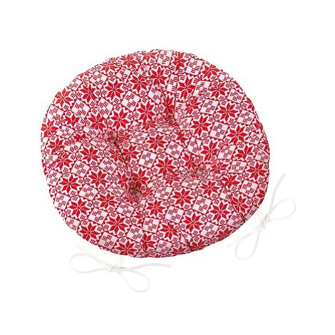 Bellatex Adéla prošívaný kulatý - průměr 40 cm - kaleidoskop - červená, bílá