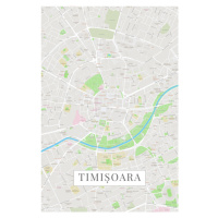 Mapa Timisoara color, (26.7 x 40 cm)