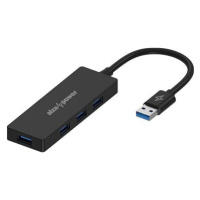 AlzaPower FlatCore USB-A (M) na 4× USB-A 3.0 (F) černý