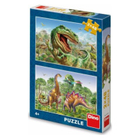 Puzzle Souboj dinosaurů 2 x 48 dílků