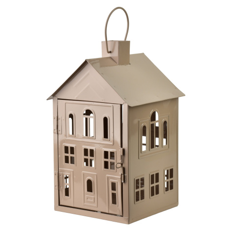 Mondex Kovová lucerna Roger 20,3x20x33,8 cm béžová