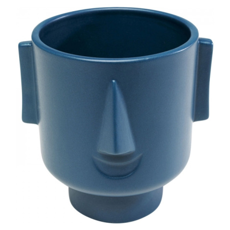 KARE Design Kameninová váza Faccia modrá 12cm