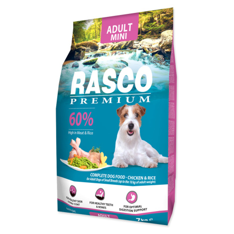 Rasco Premium Adult Mini Kuře s rýží granule 7 kg