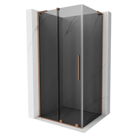 MEXEN/S Velar L sprchový kout, posuvné dveře 100 x 70, grafit, měď kartáčovaná 871-100-070-43-65