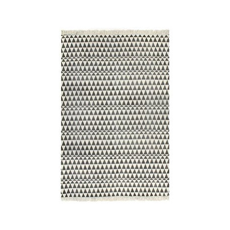 Koberec Kilim se vzorem bavlněný 120x180 cm černobílý SHUMEE