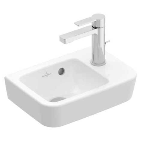 VILLEROY & BOCH O.novo Umývátko Compact 36x25 cm, s přepadem, 1 otvor pro baterii vpravo, alpská