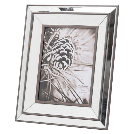 Estila Art-deco zrcadlový fotorámeček Belfry s dřevěným okrajem 8x10