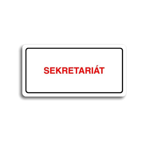 Accept Piktogram "SEKRETARIÁT" (160 × 80 mm) (bílá tabulka - barevný tisk)