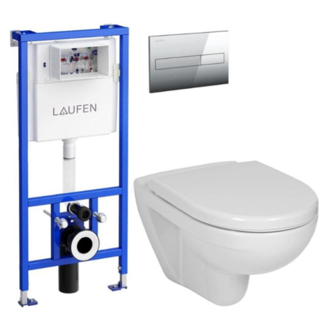 LAUFEN Rámový podomítkový modul CW1 SET s chromovým tlačítkem + WC JIKA LYRA PLUS + SEDÁTKO DURA