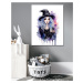 Obrazy na stěnu - Čarodějka s kotětem Rozměr: 40x50 cm, Rámování: bez rámu a bez vypnutí plátna