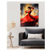 Obrazy na stěnu - Tanečnice v červených šatech Rozměr: 40x50 cm, Rámování: bez rámu a bez vypnut