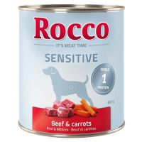 Rocco Sensitive, 24 x 800 g - 20 + 4 zdarma! - Hovězí & mrkev