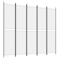 vidaXL 5dílný paraván bílý 250x220 cm textil