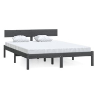 Rám postele šedý masivní borovice 160 × 200 cm, 810159