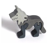 Fauna Dřevěné vkládací puzzle z masivu malý vlk