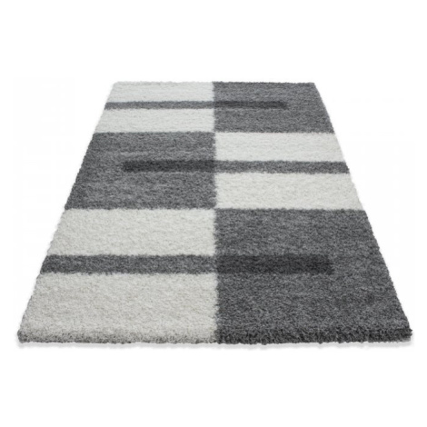 Kusový koberec Gala shaggy 2505 light grey 100x200 cm Vopi