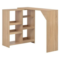 Barový stůl s pohyblivým regálem dubový 138x40x120 cm 280224