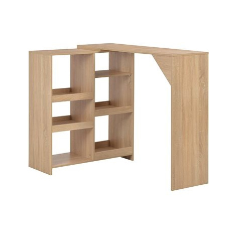 Barový stůl s pohyblivým regálem dubový 138x40x120 cm 280224 SHUMEE