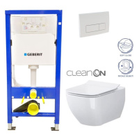 GEBERIT DuofixBasic s bílým tlačítkem DELTA51 + WC CERSANIT VIRGO CLEANON + SEDÁTKO 458.103.00.1