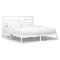 Rám postele bílý masivní dřevo 200 × 200 cm, 3105816