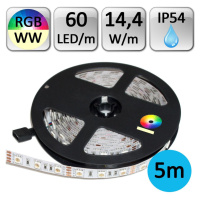 LED21 LED pásek RGB+WW teplá bílá 5m 14,4W/m 60LED/m IP54 voděodolný